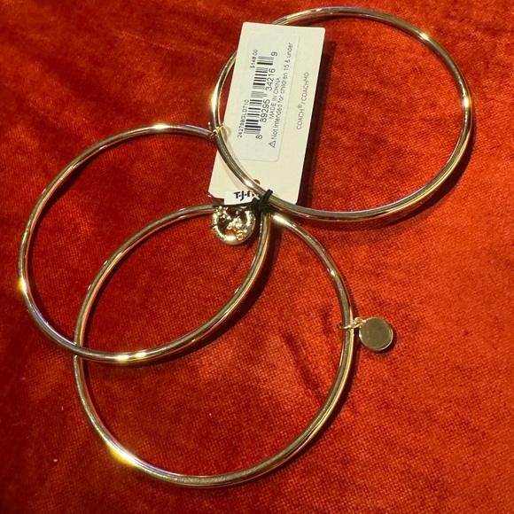 NWT Authentic Coach bangle set Plated brass Enamel Gold - Picture 5 of 5